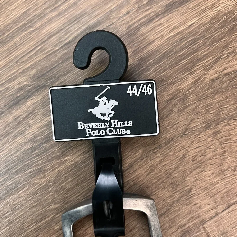 NEW Beverly Hills Polo Club Black Silver Belt 44/46